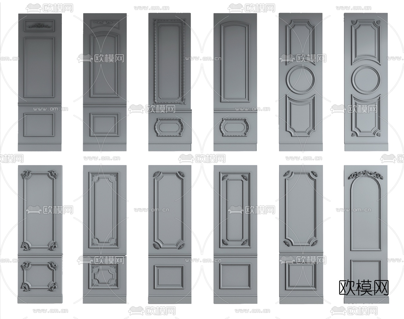 欧式雕花护墙板3d模型下载