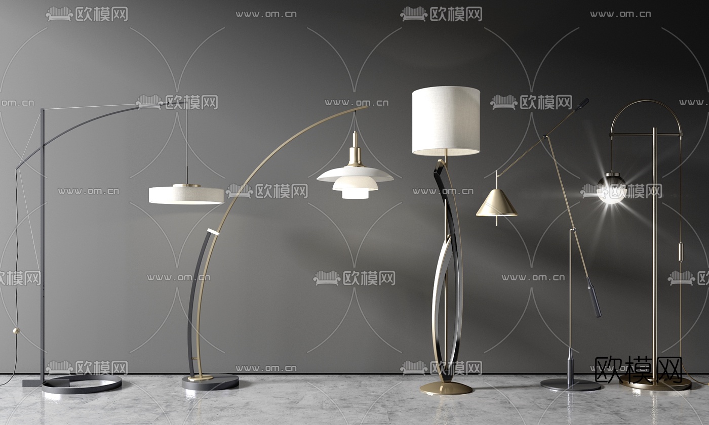 现代轻奢落地灯3d模型