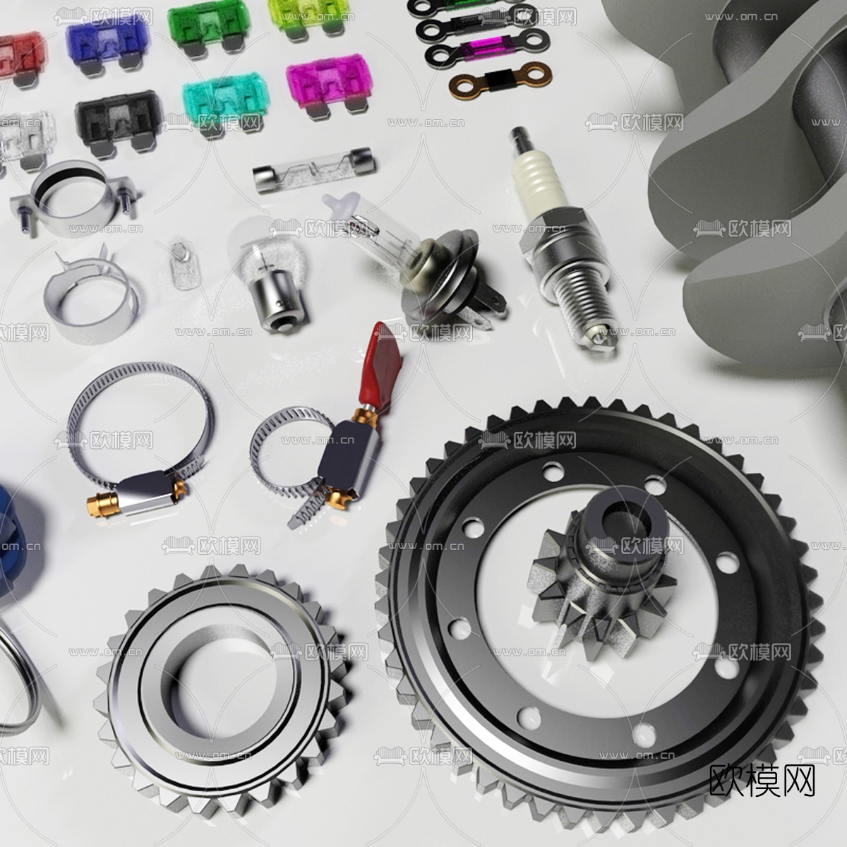 现代汽车零部件3d模型下载（渲染图4）