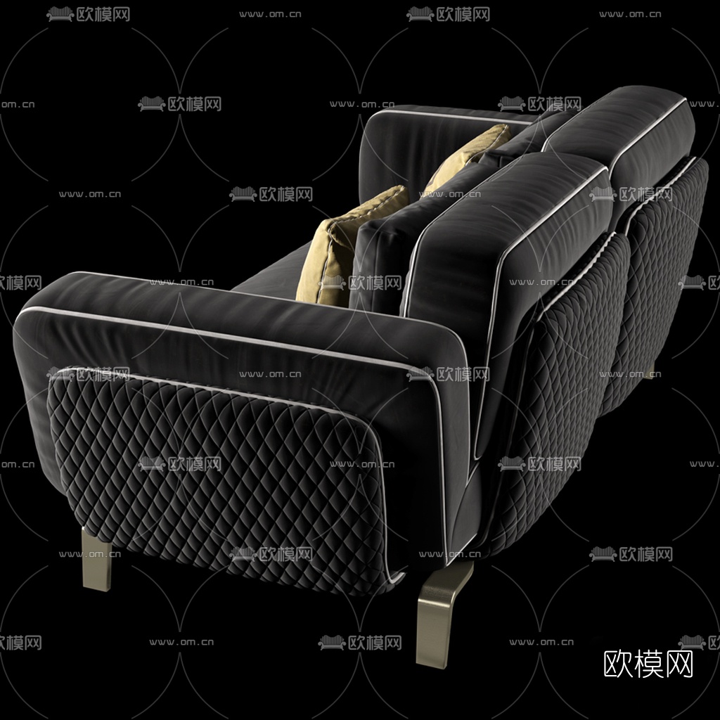 北欧布艺双人沙发3d模型下载（渲染图3）