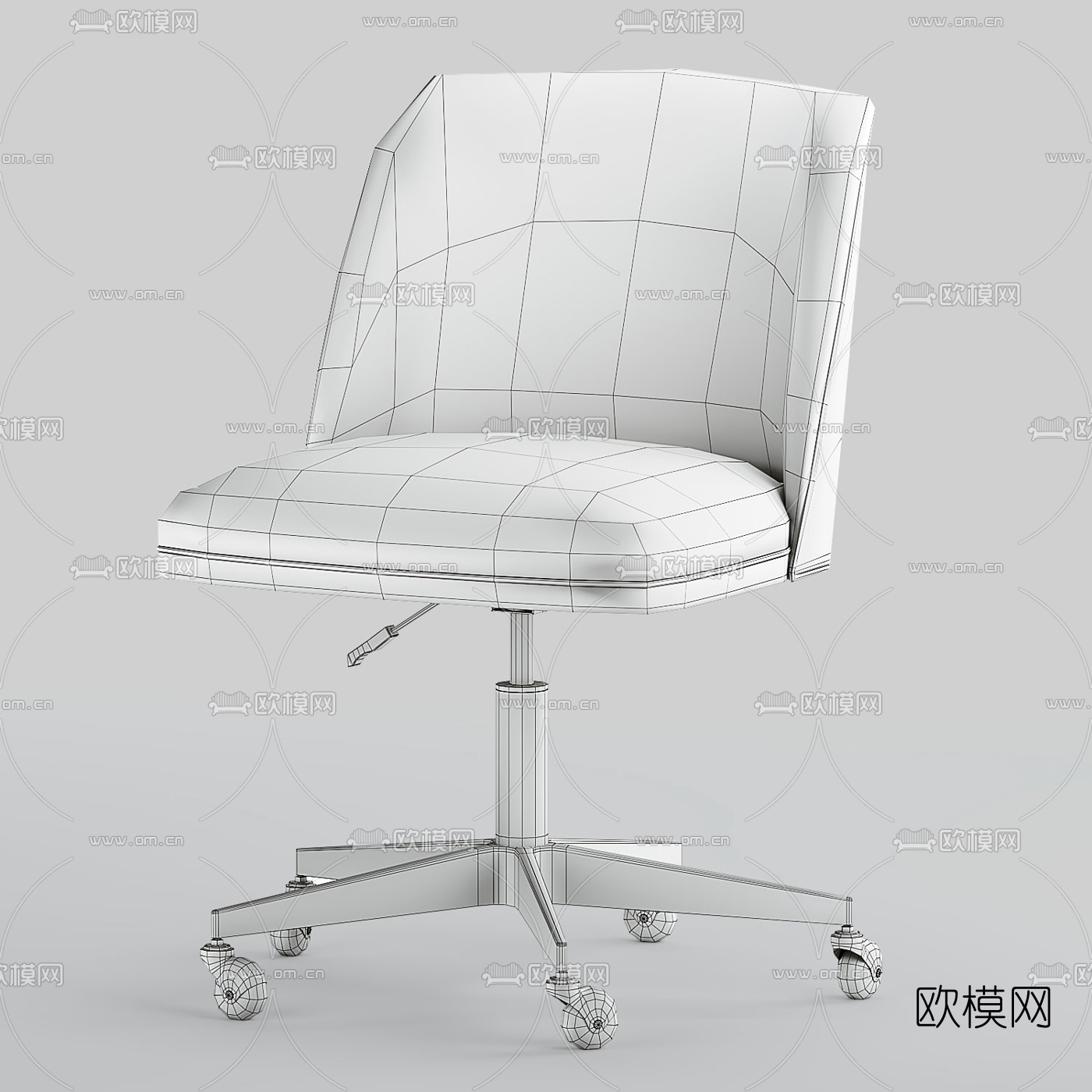 现代布艺办公椅3d模型下载（渲染图3）