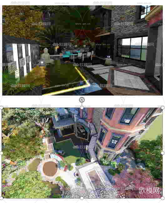 现代庭院景观su模型下载（渲染图1）