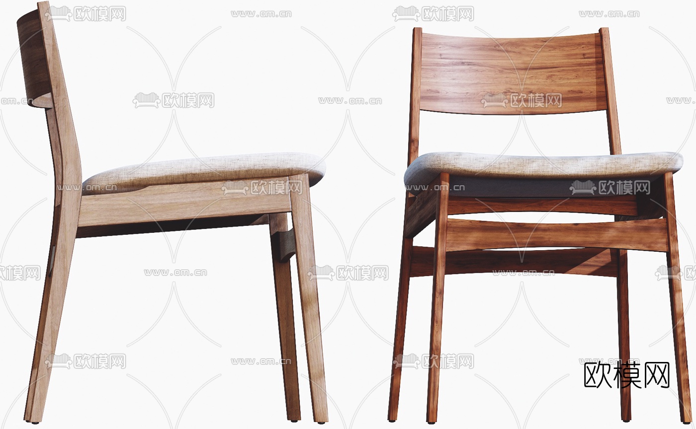 北欧绒布休闲椅3d模型下载（渲染图7）