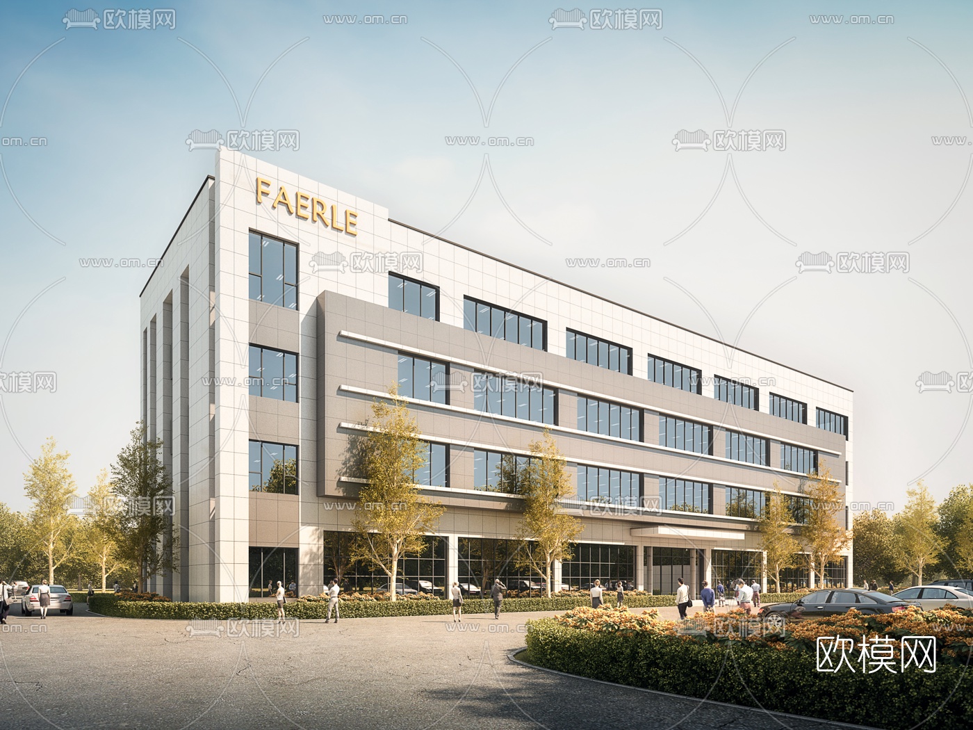 现代厂房建筑外观3d模型