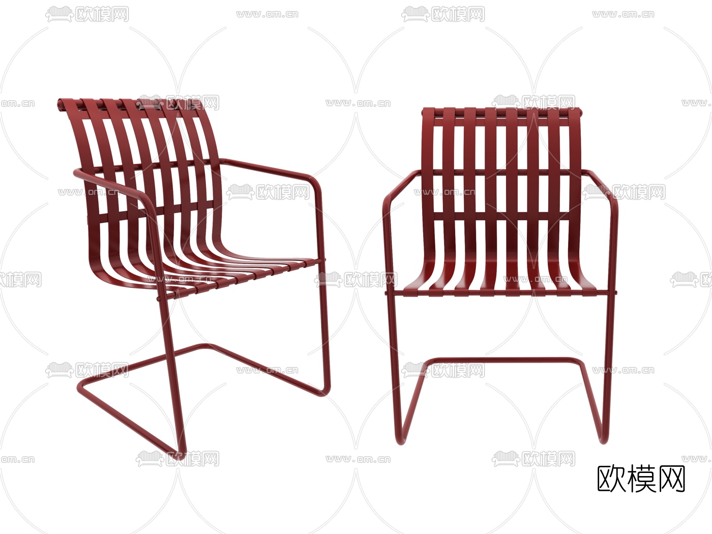 工业风金属休闲椅3d模型下载