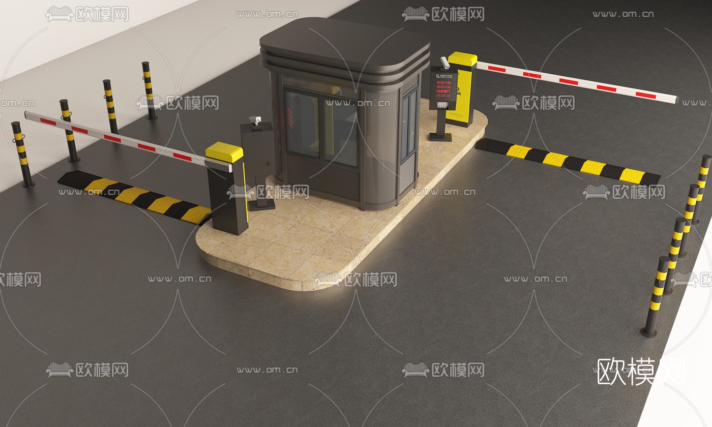 現代地下車庫收費崗亭3d模型