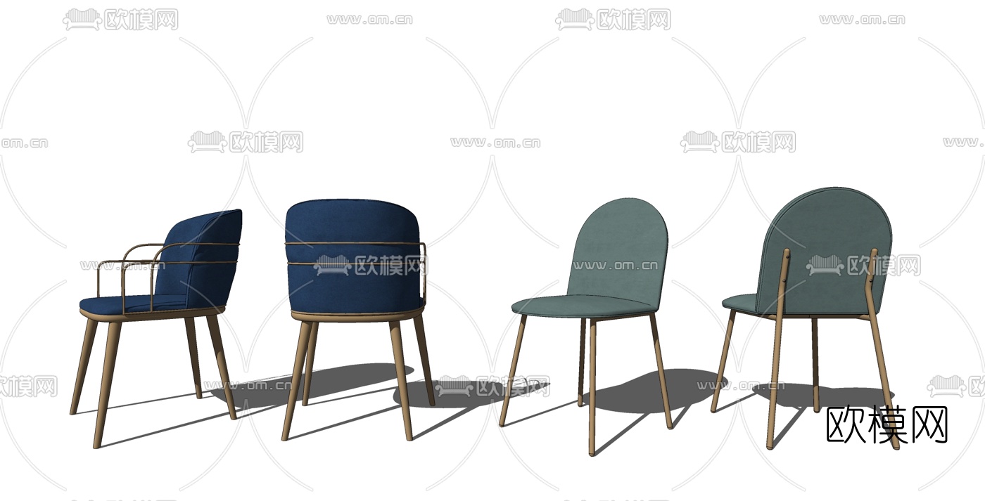 现代轻奢单椅su模型下载