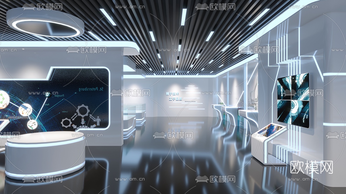 现代科技展厅3d模型
