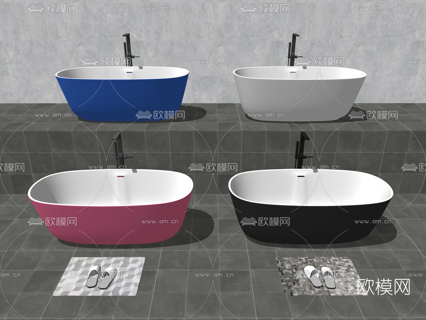现代浴缸su模型下载（渲染图2）