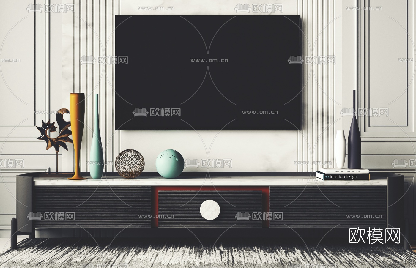 现代电视柜3d模型