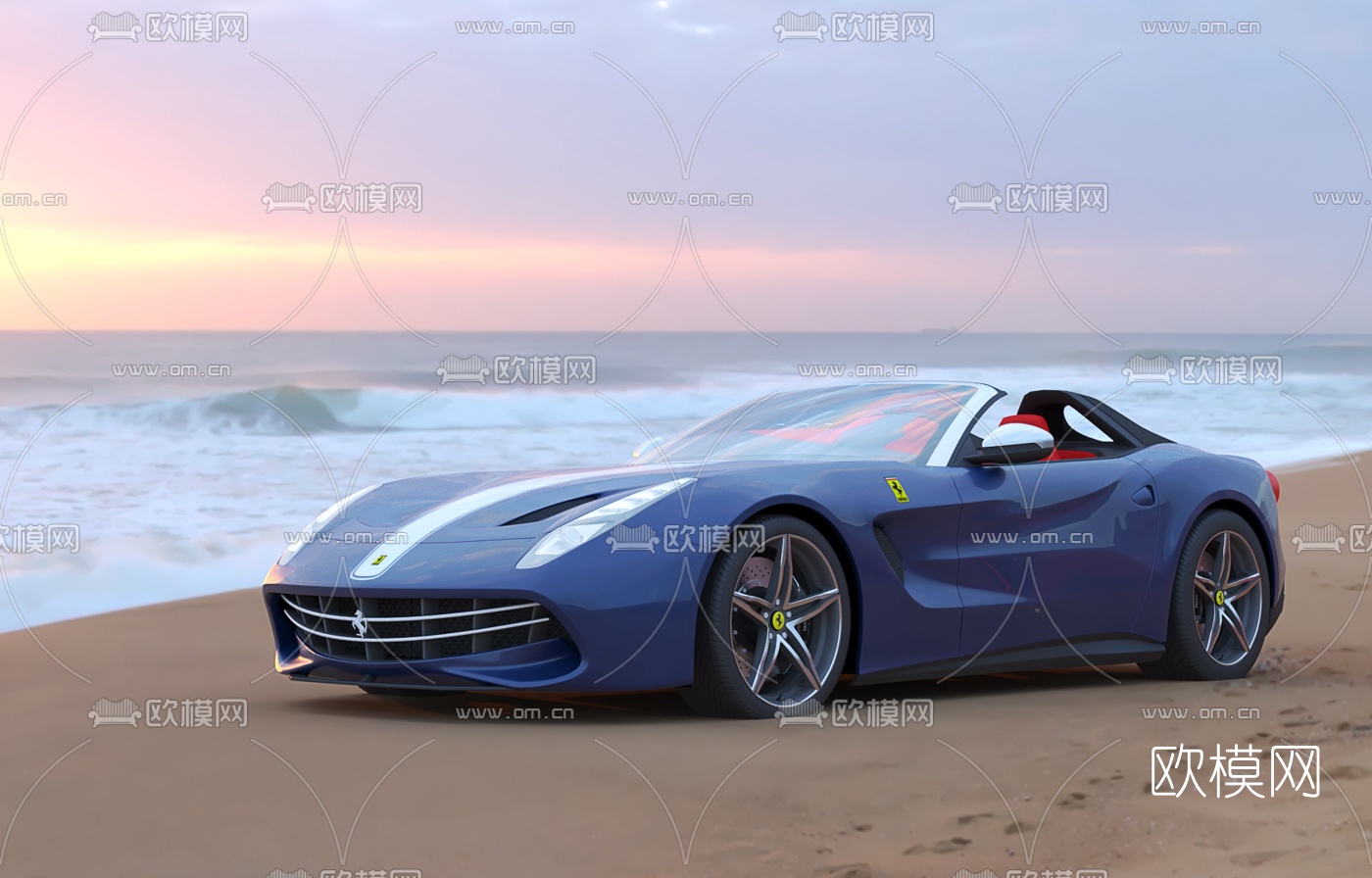 现代豪华赛车跑车3d模型