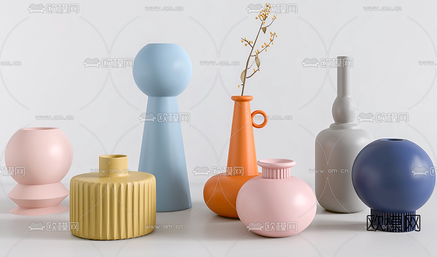 北欧花瓶器皿3d模型