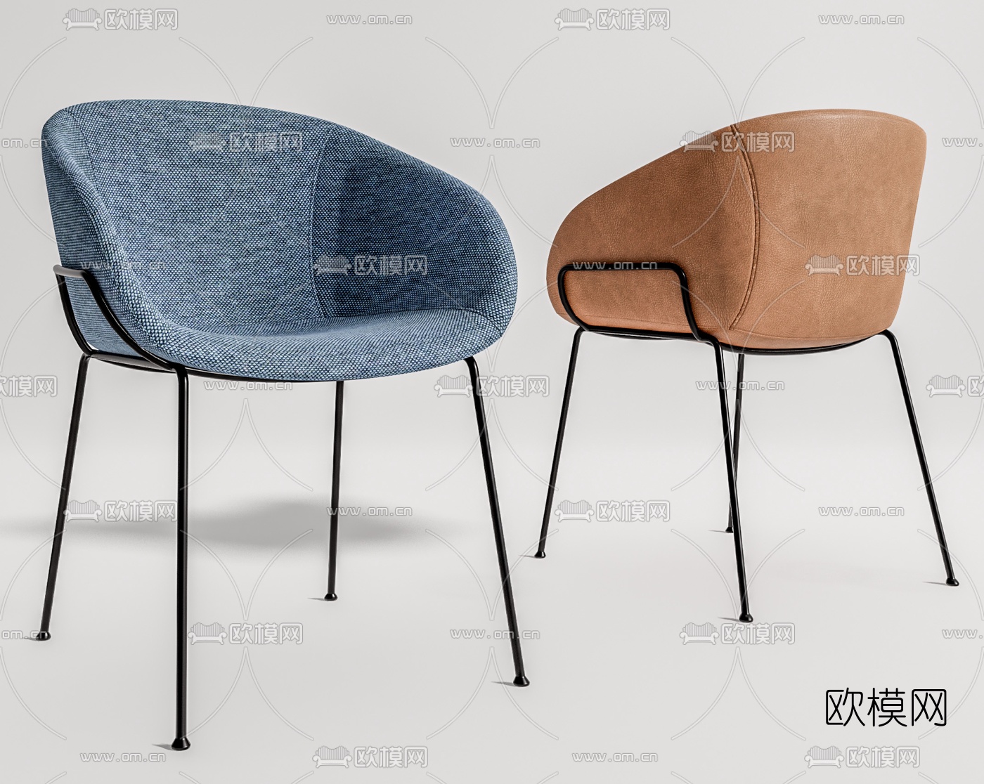 现代布艺单椅su模型