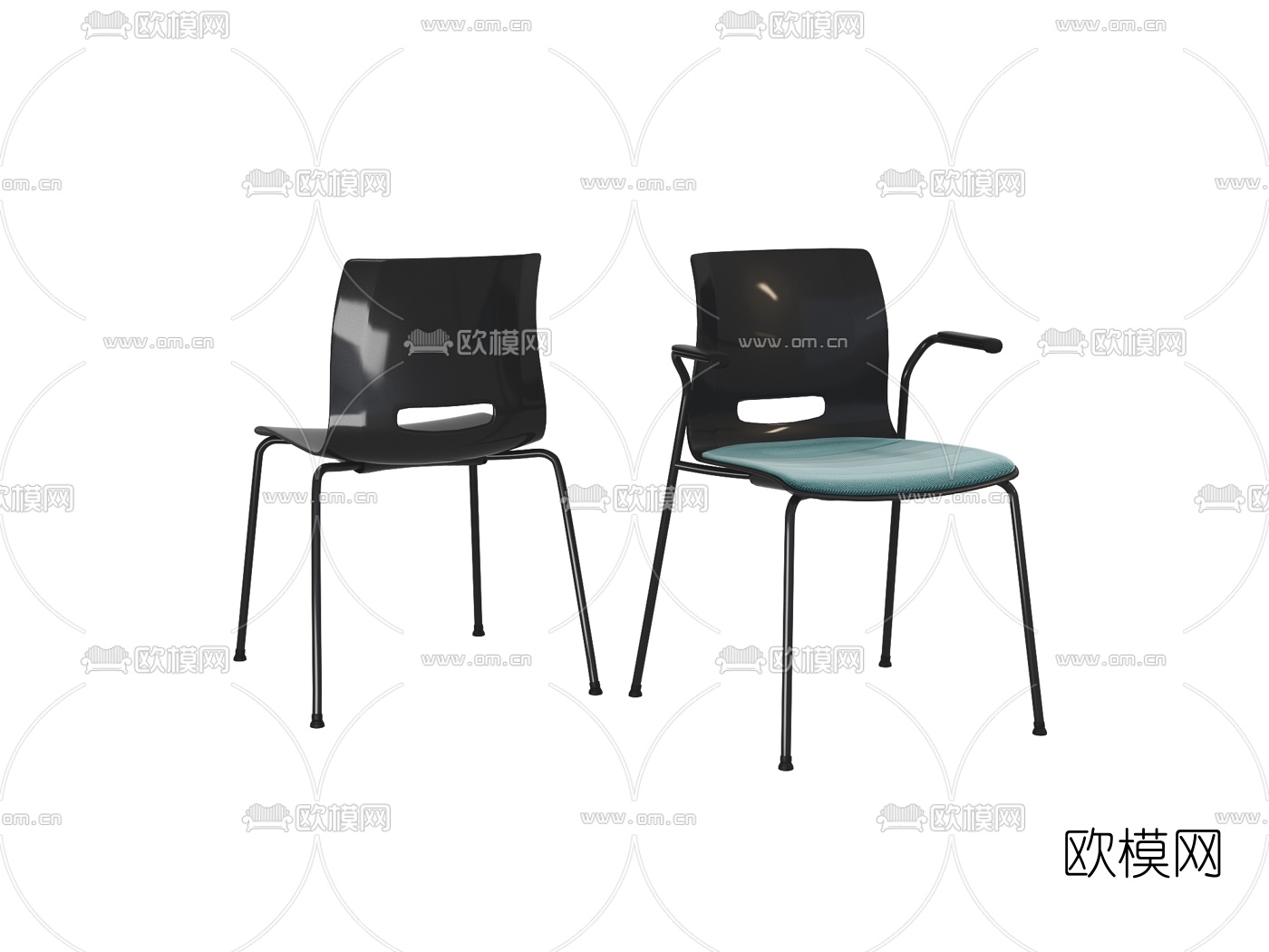 现代极简单椅3d模型