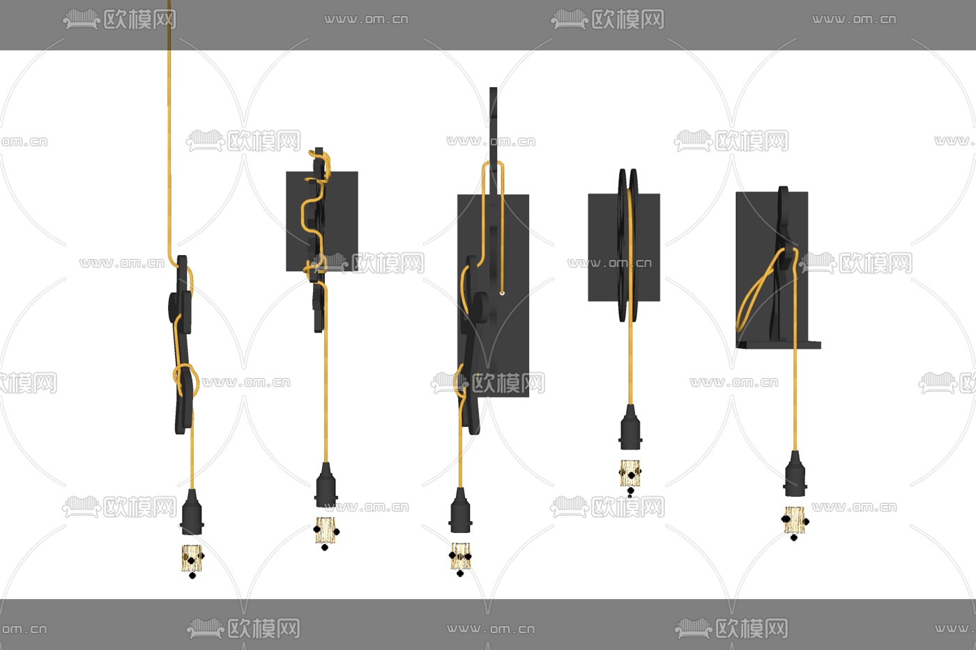 现代壁灯su模型下载