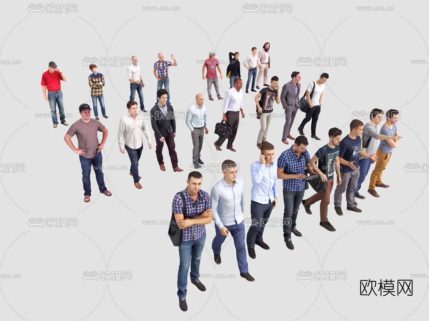 欧式男性站姿人物3d模型下载（渲染图3）
