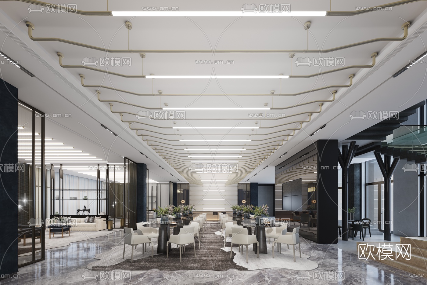 SCD郑树芬设计 石家庄中海·熙岸售楼处3d模型下载（渲染图1）