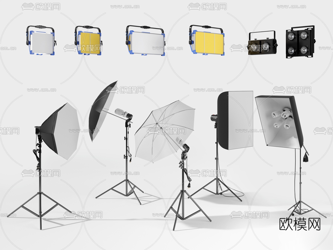 现代摄影灯补光灯3d模型