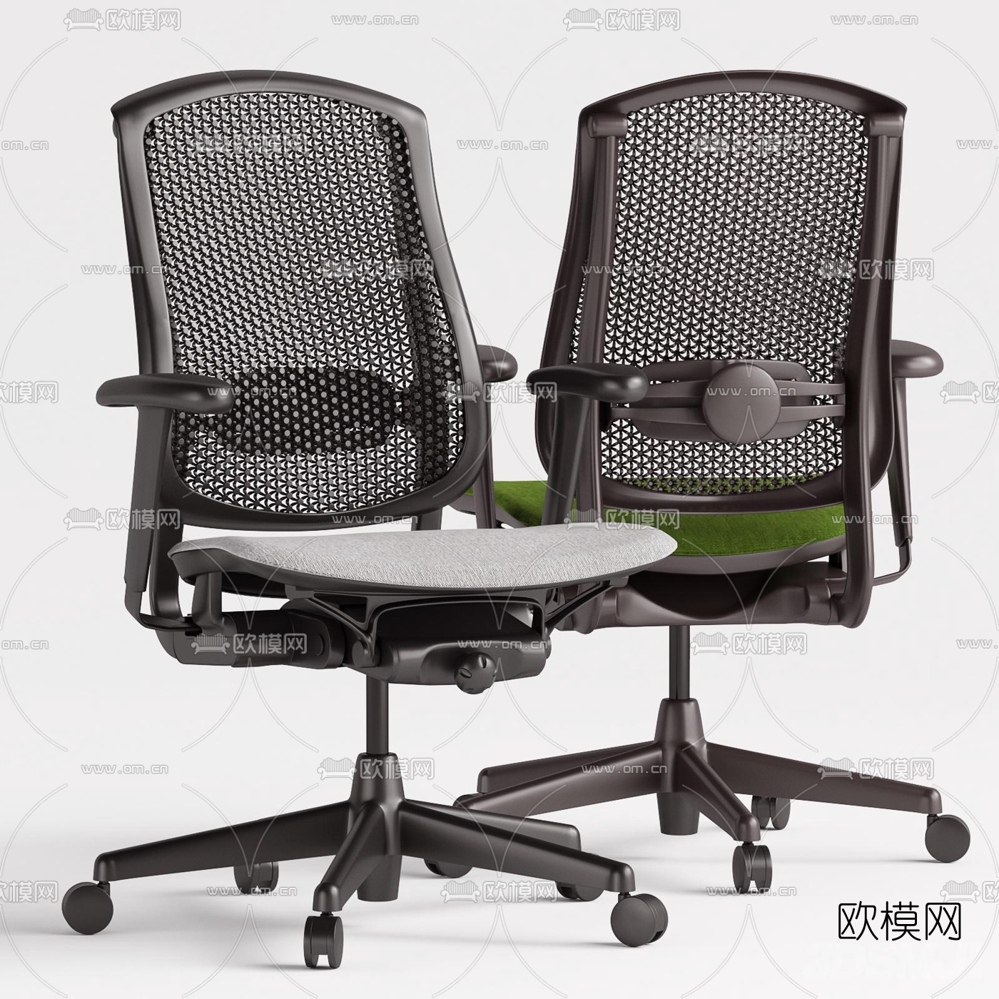 现代布艺办公椅3d模型