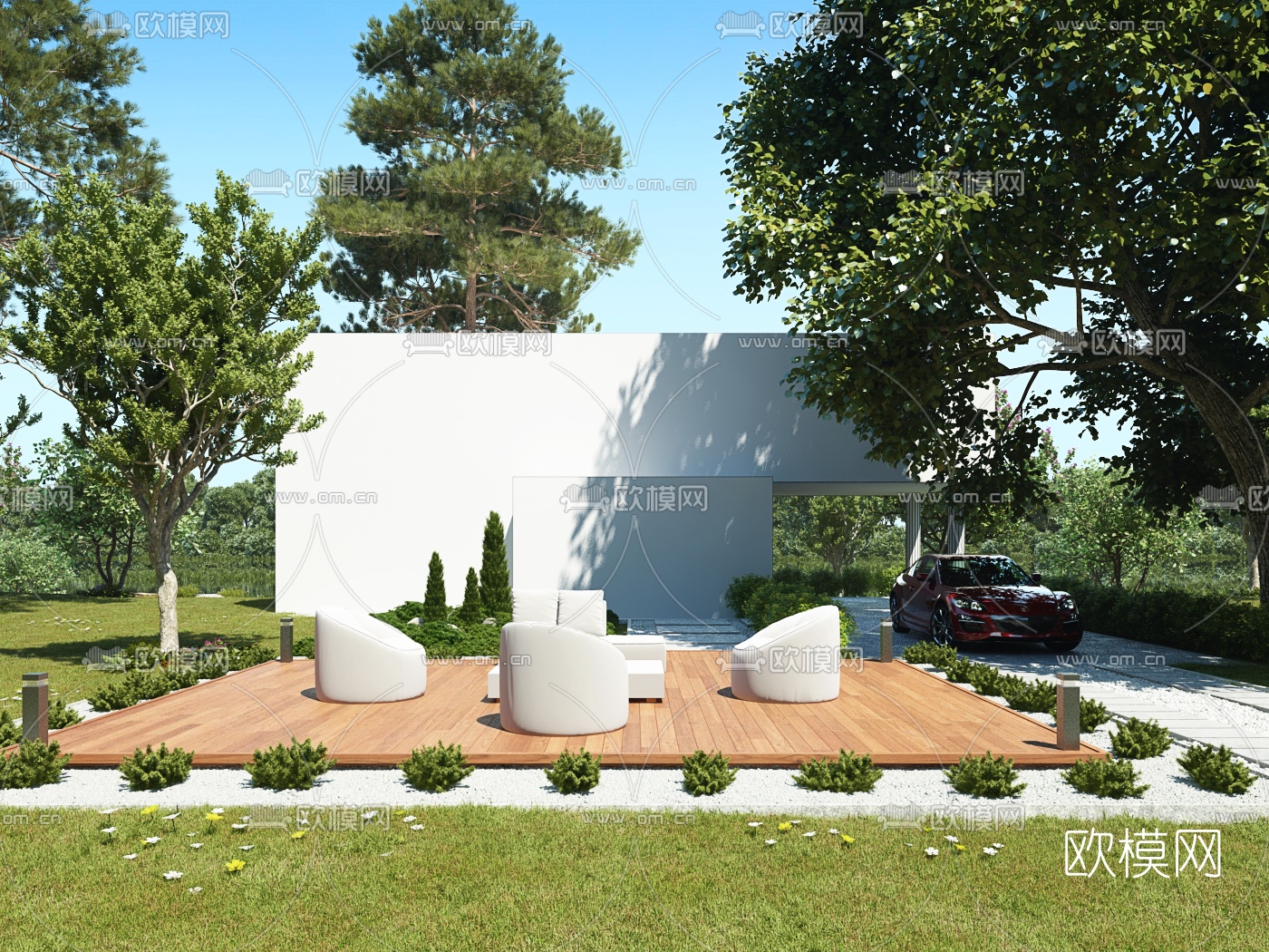 现代公园园林景观3d模型