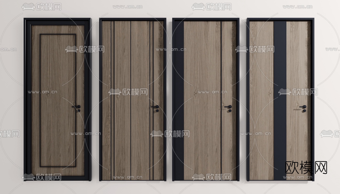 现代房门单开门su模型
