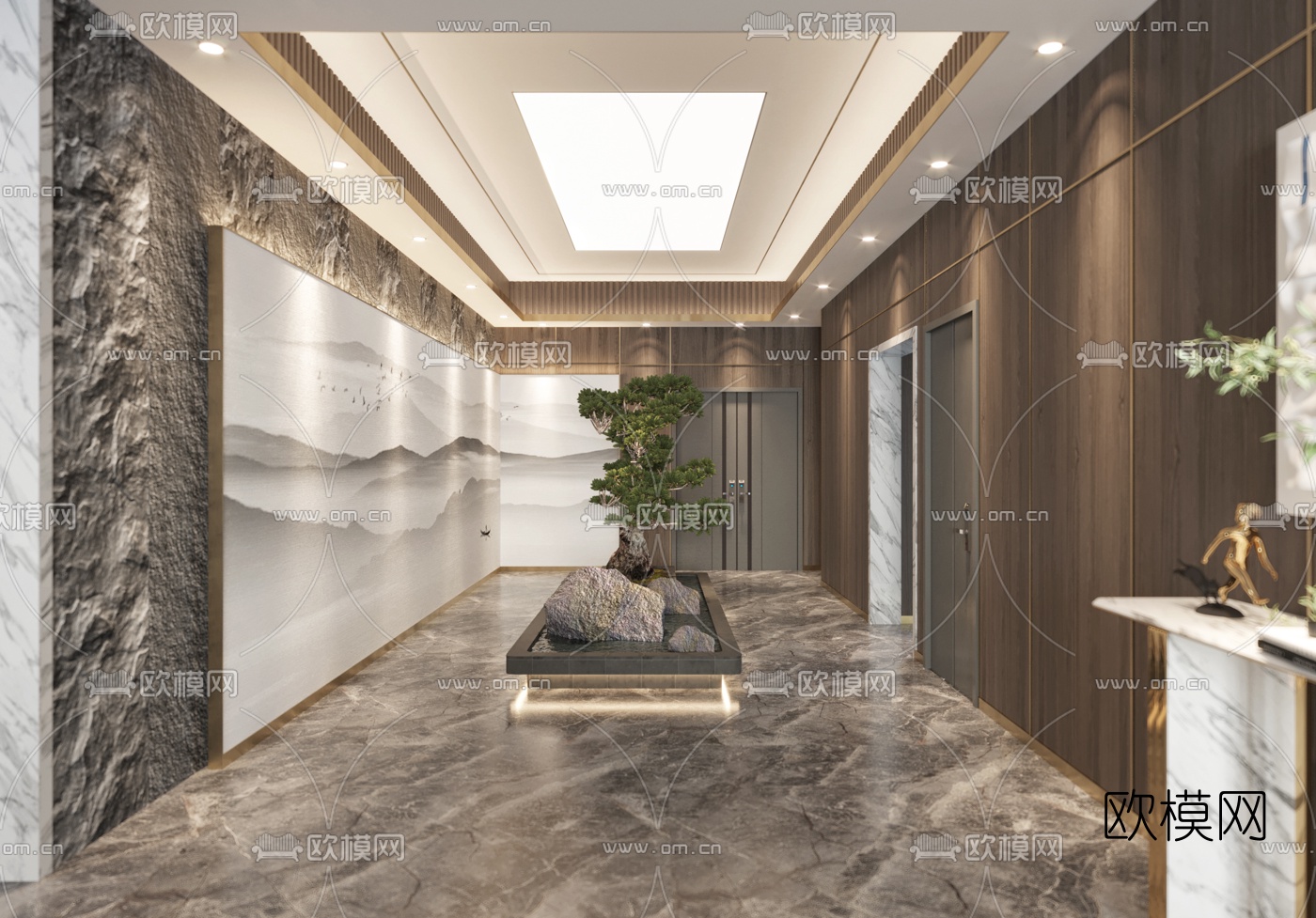 现代办公室前台接待台3d模型