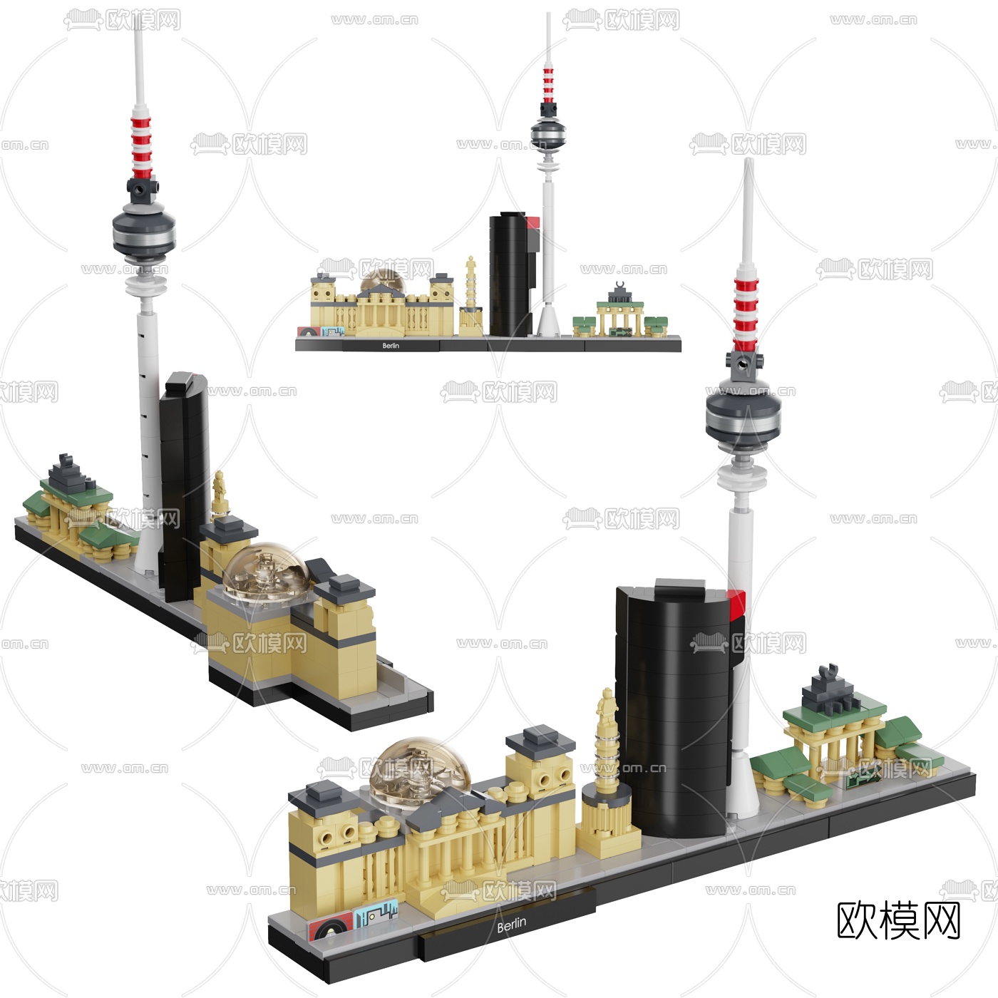 现代建筑玩具3d模型