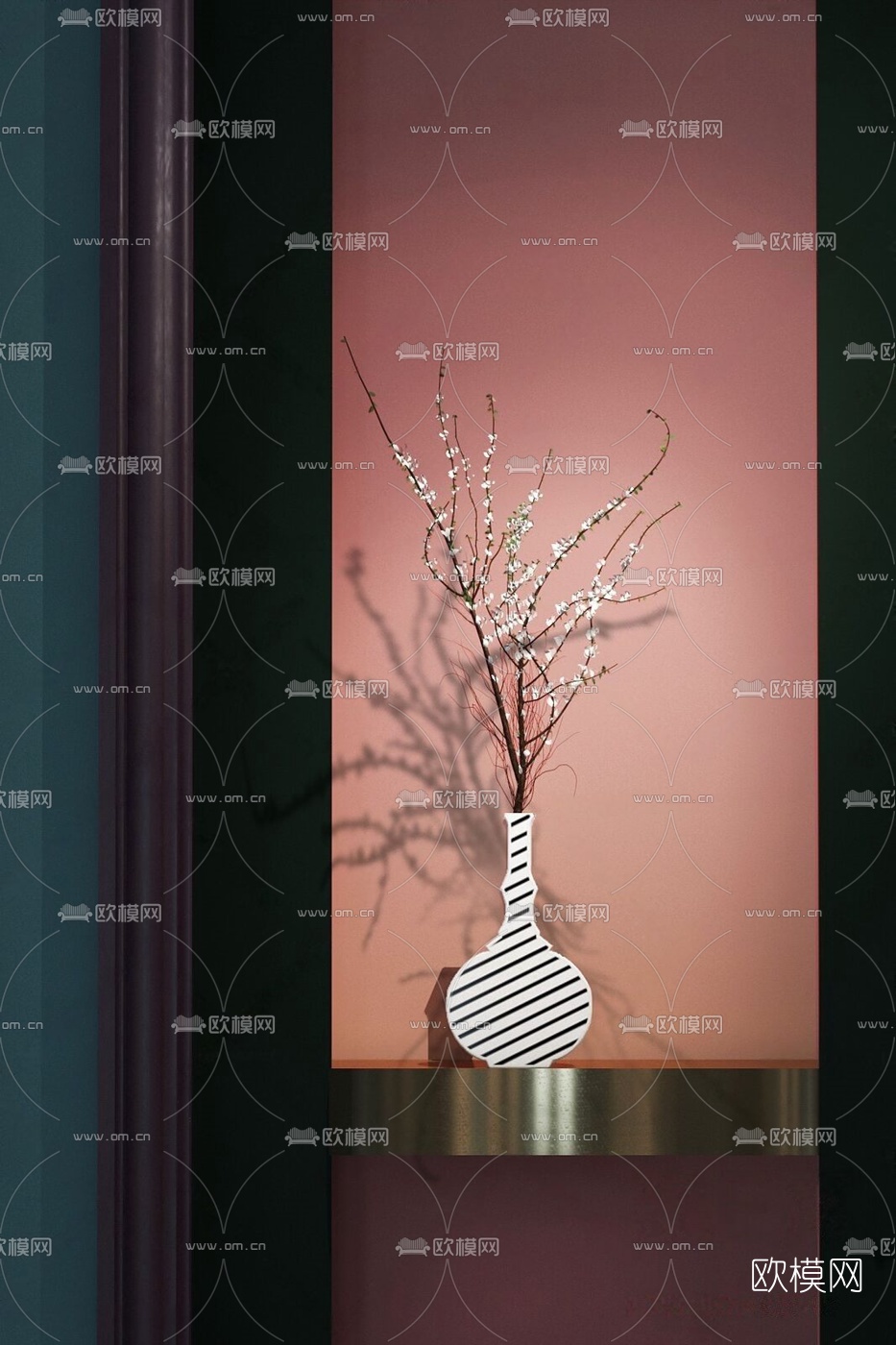 现代花瓶花艺3d模型