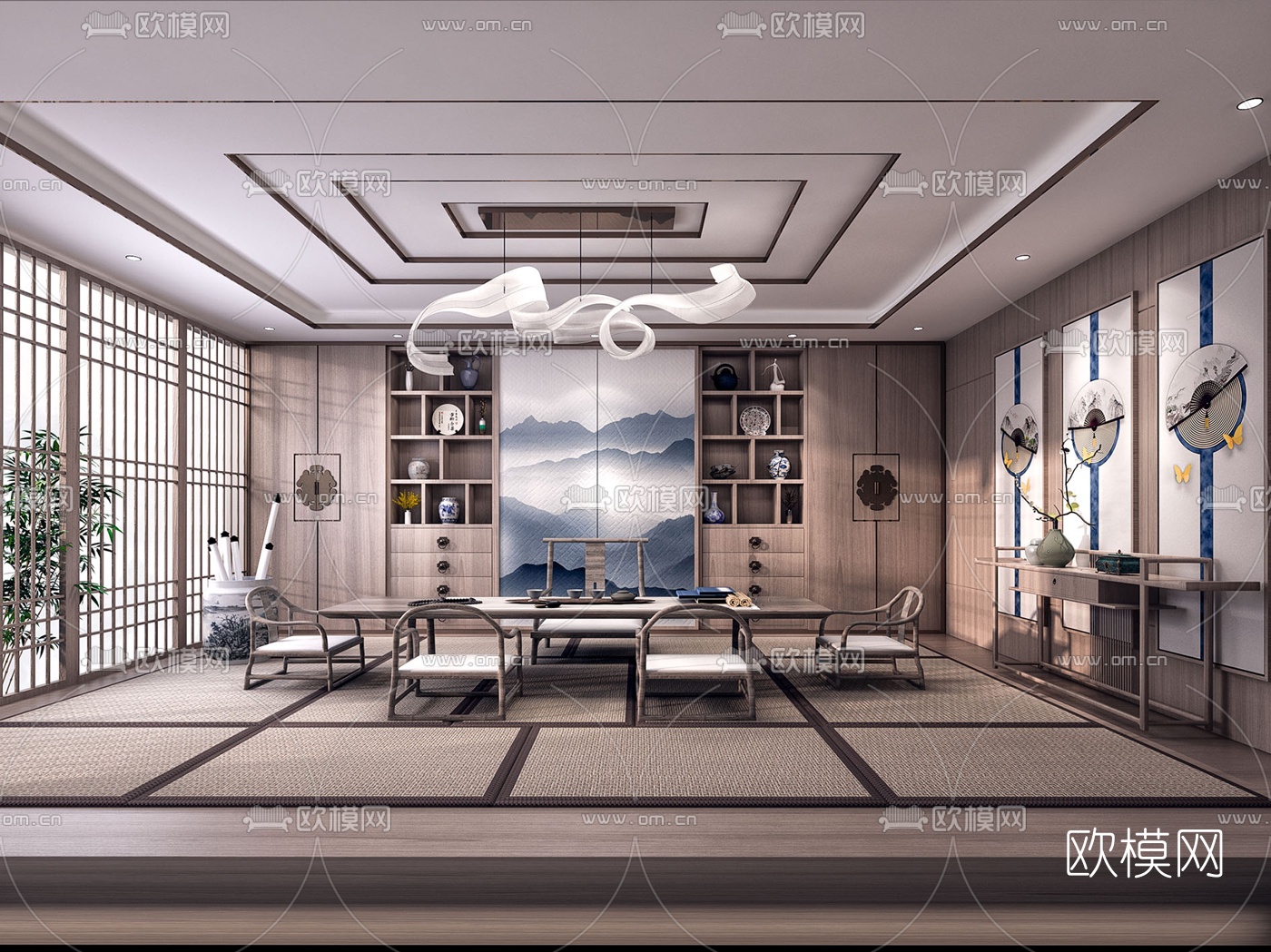 新中式茶室3d模型