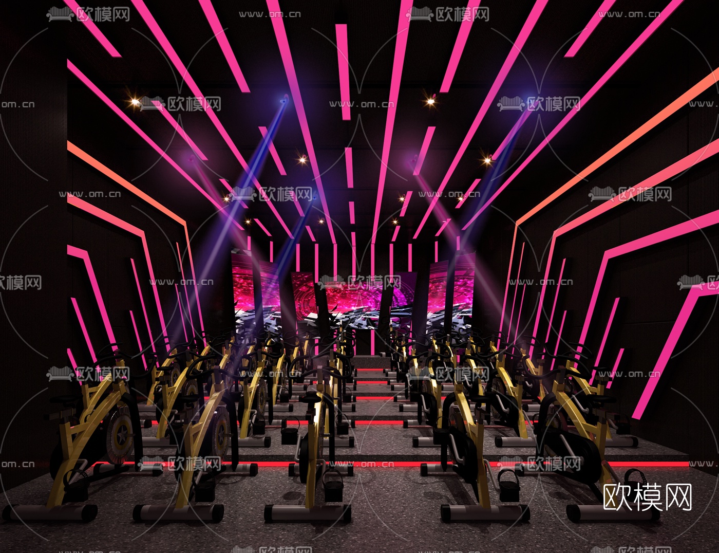 现代健身房免费3d模型下载
