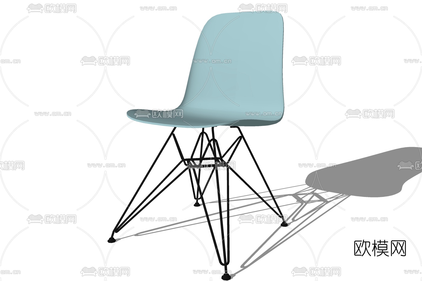 北欧金属单椅su模型下载