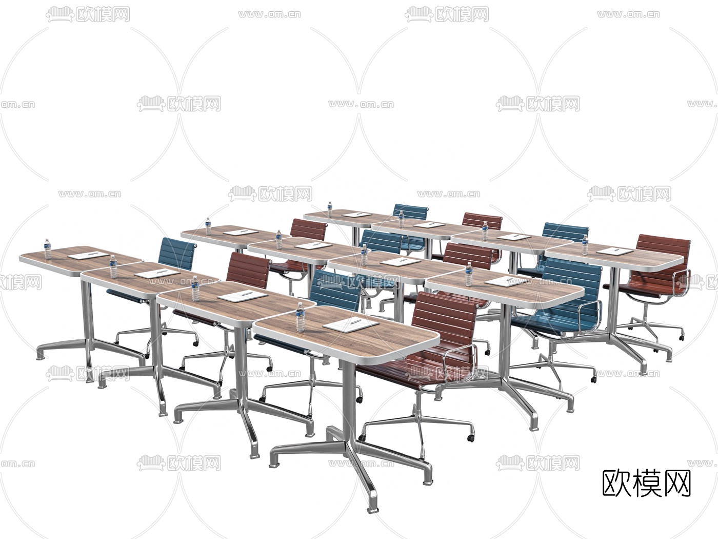 现代会议桌椅培训桌椅3d模型