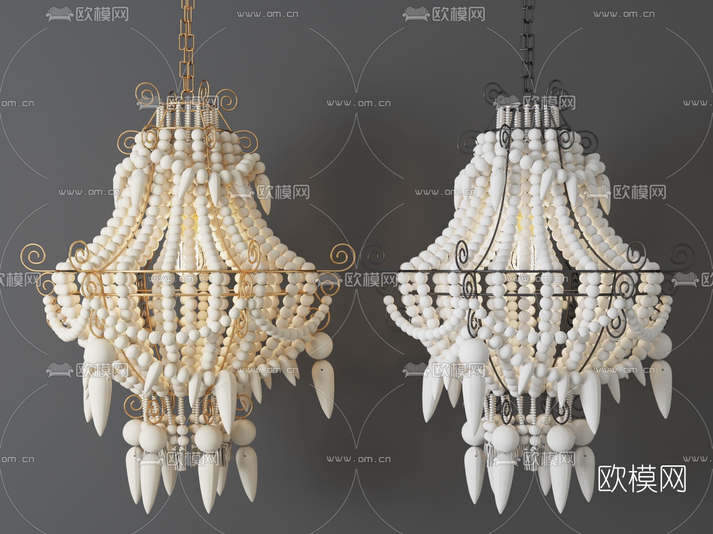 欧式串珠装饰灯3d模型下载