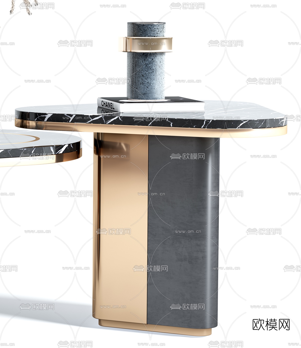 现代大理石茶几3d模型