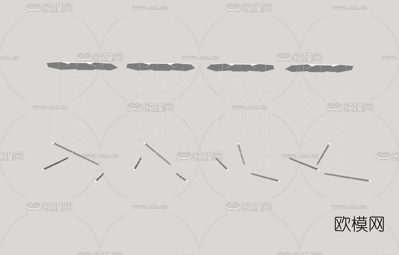 现代吊灯su模型