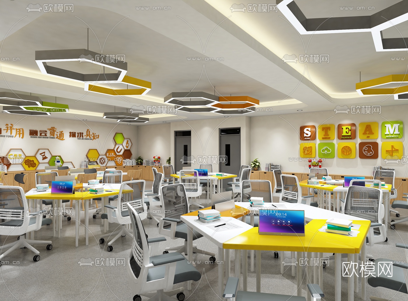 现代科学教室免费3d模型下载（渲染图1）