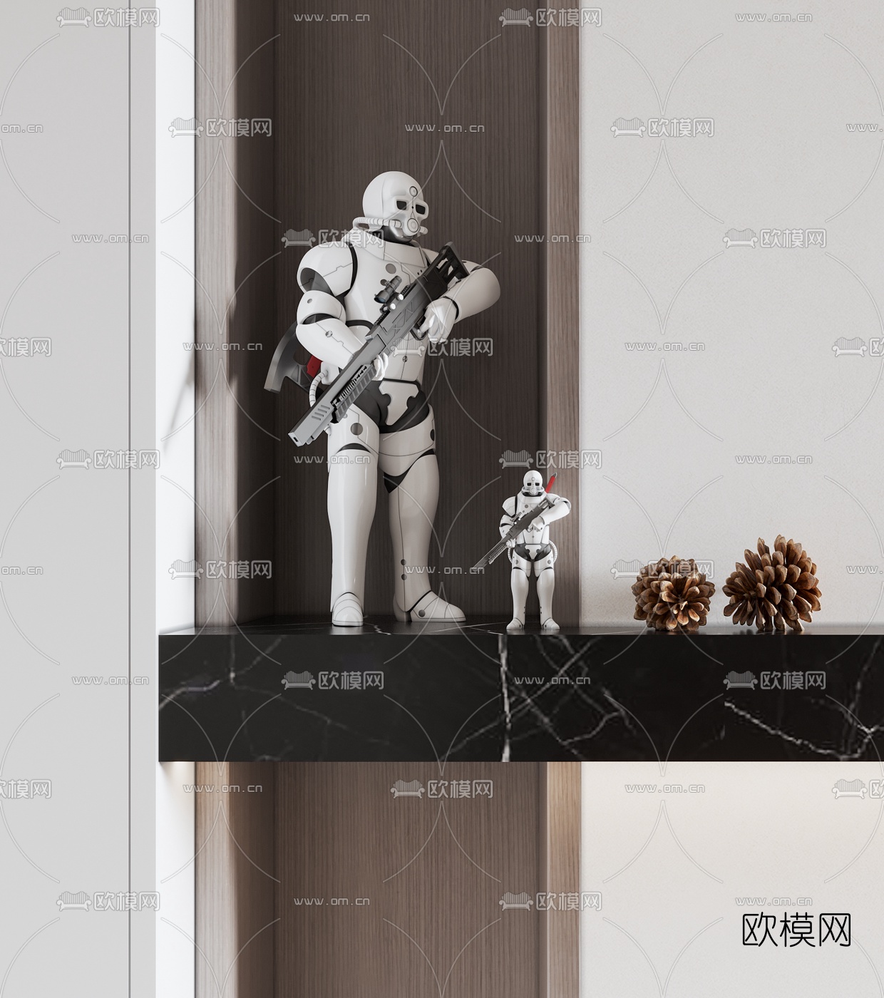 现代机器人手办摆件3d模型