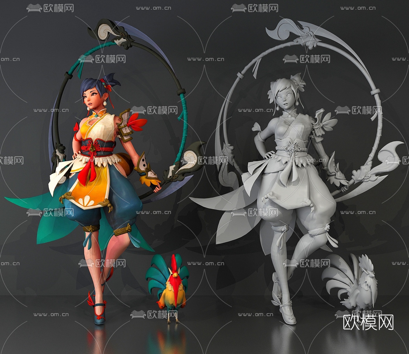 新中式游戏人物角色3d模型
