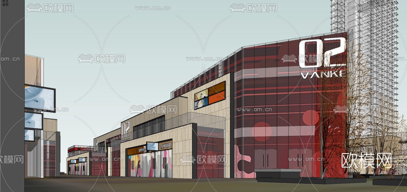 现代购物中心外观su模型下载（渲染图8）