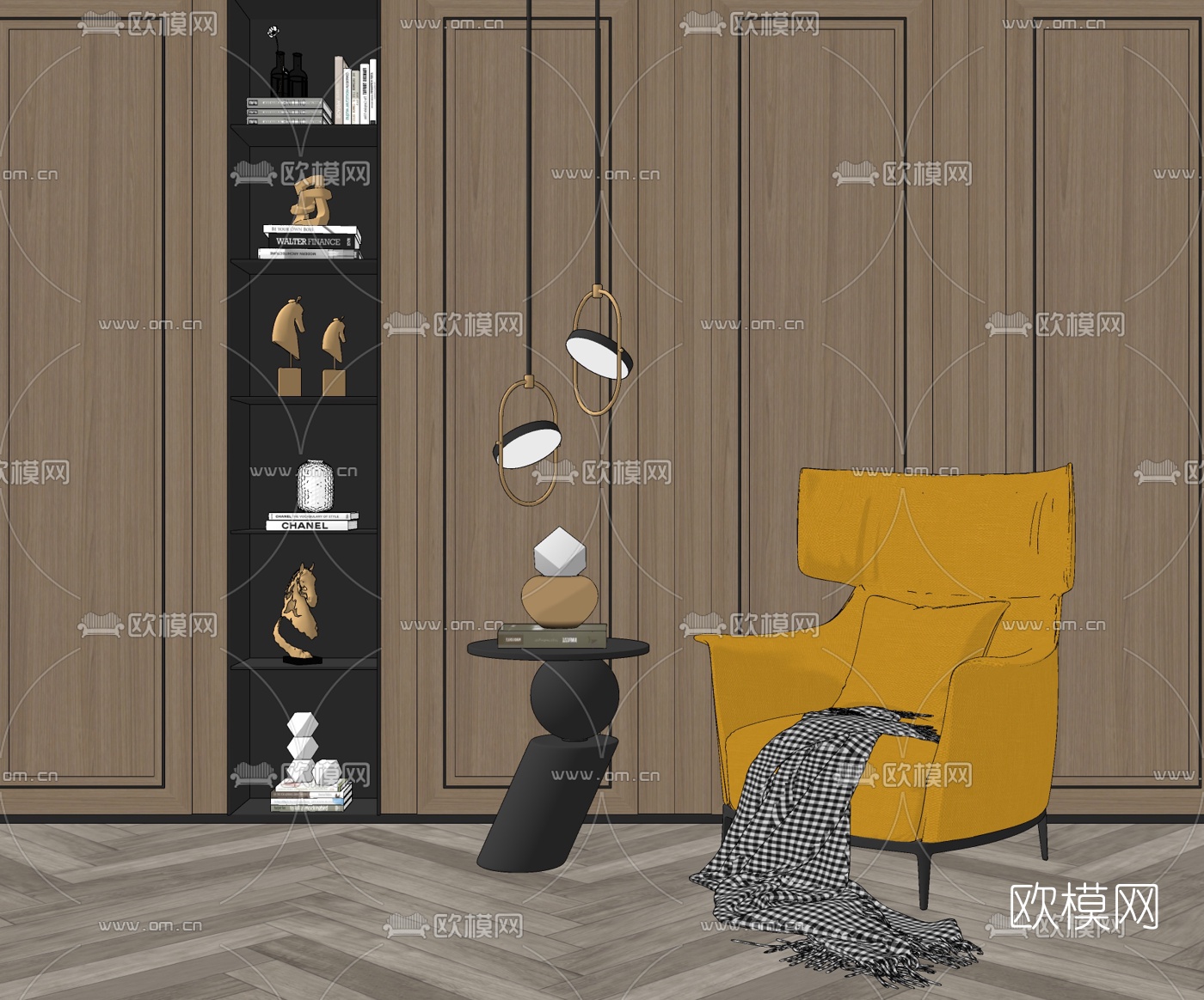 现代布艺休闲沙发su模型下载