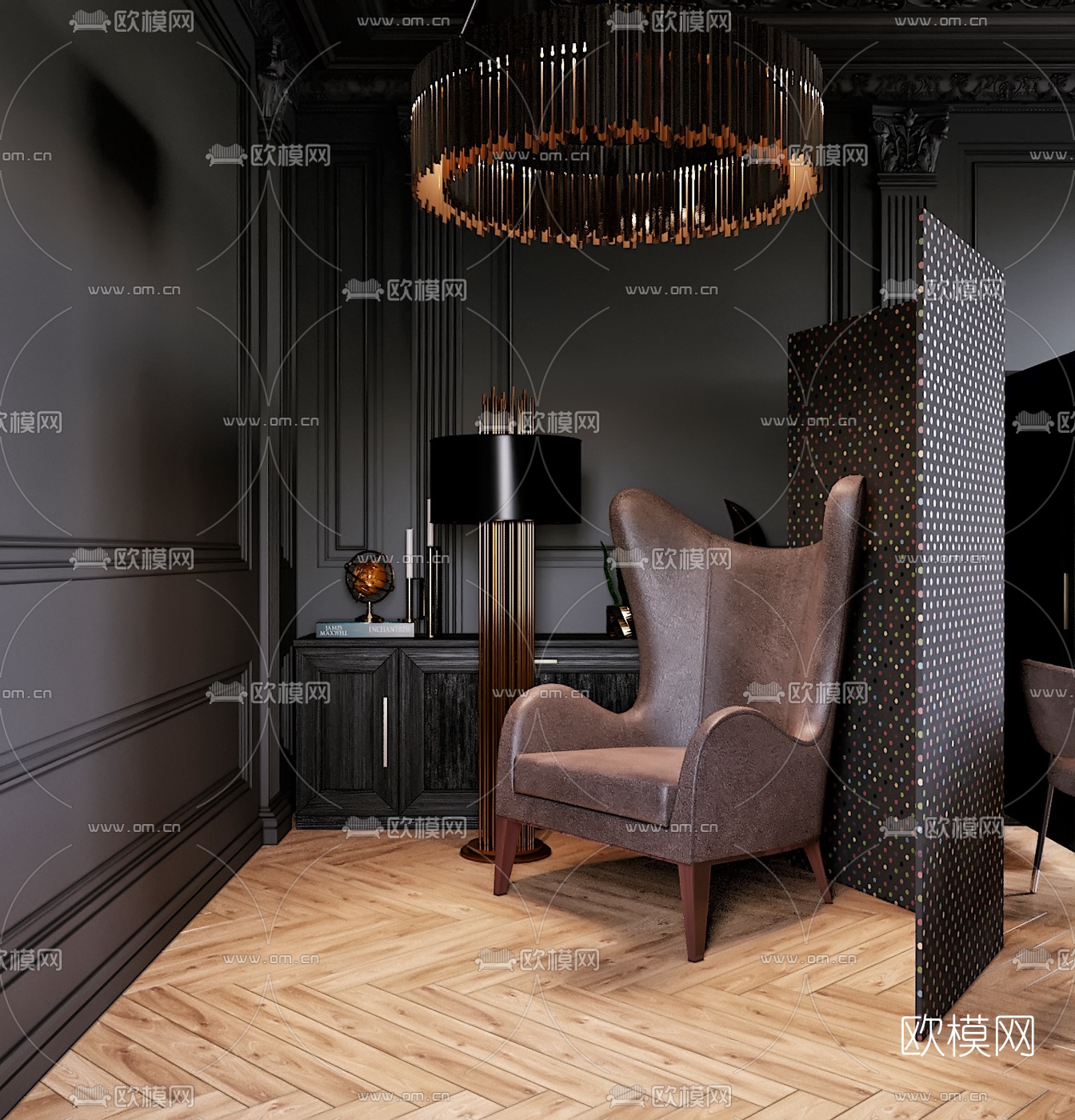 美式轻奢餐厅3d模型