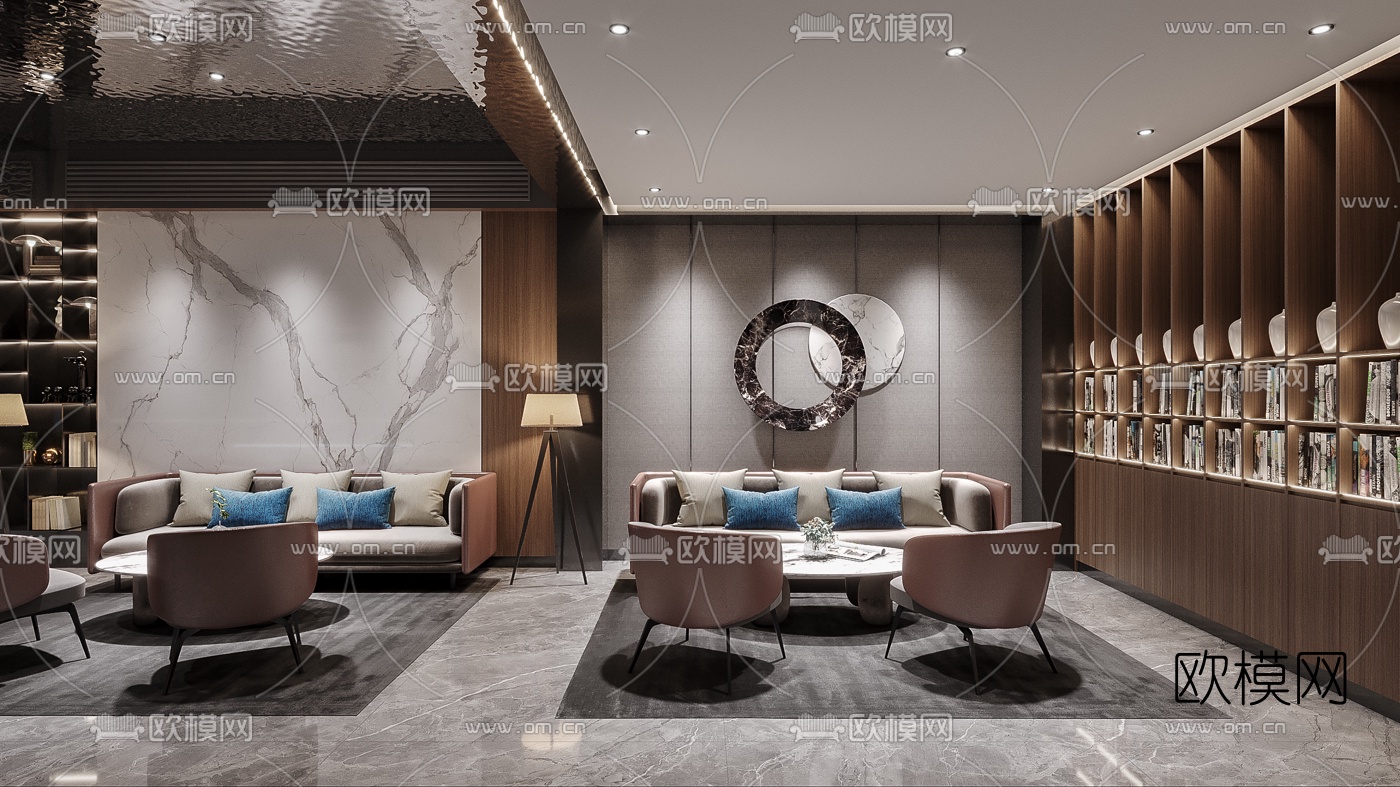 现代酒店大堂3d模型