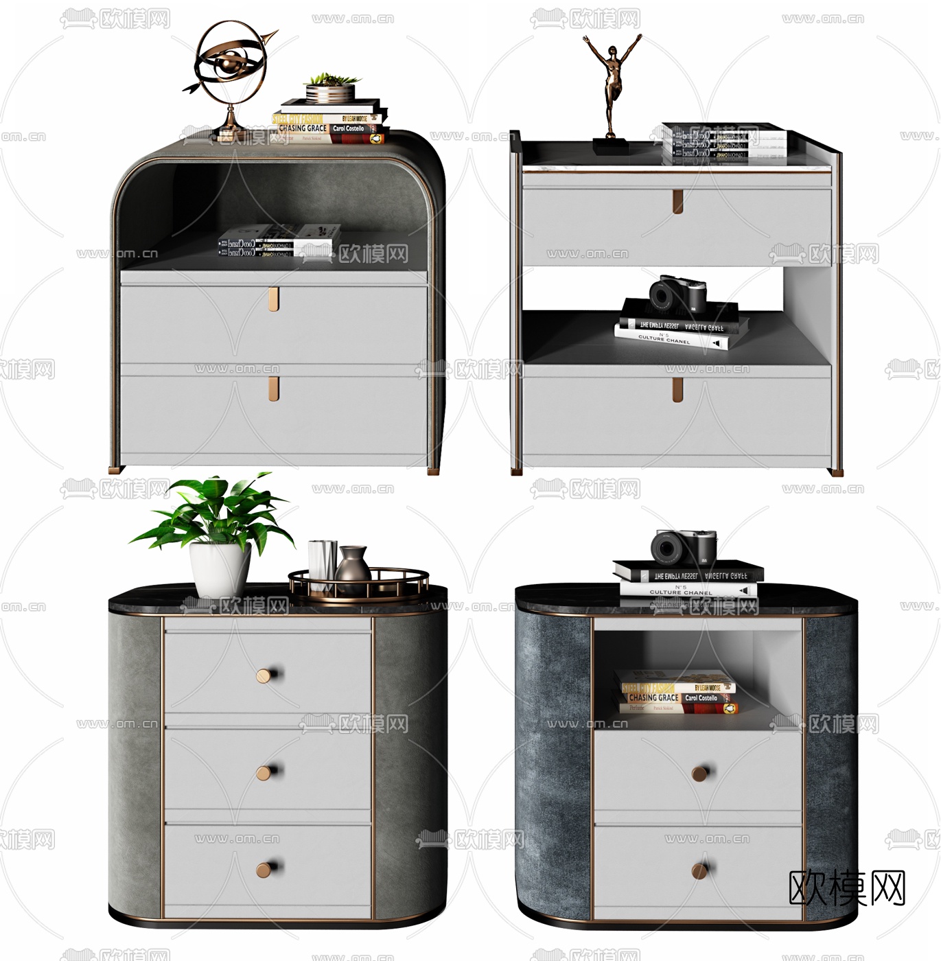 现代床头柜3d模型