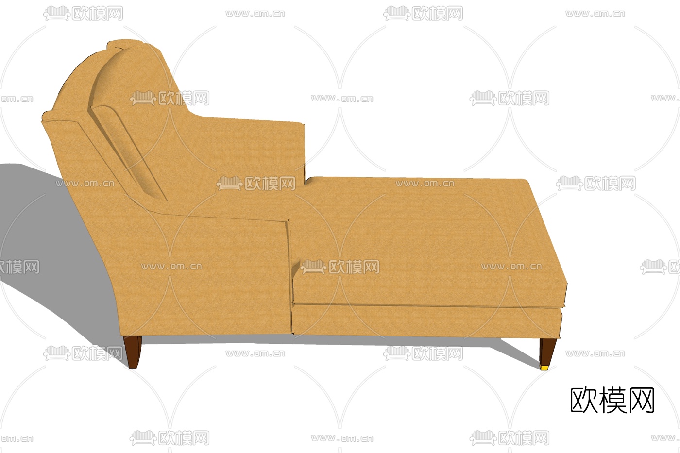 现代布艺单人沙发免费su模型下载