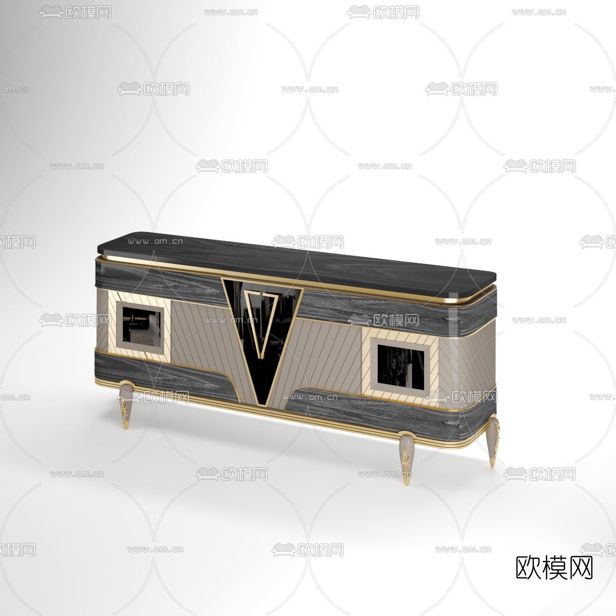 后现代轻奢电视柜免费3d模型