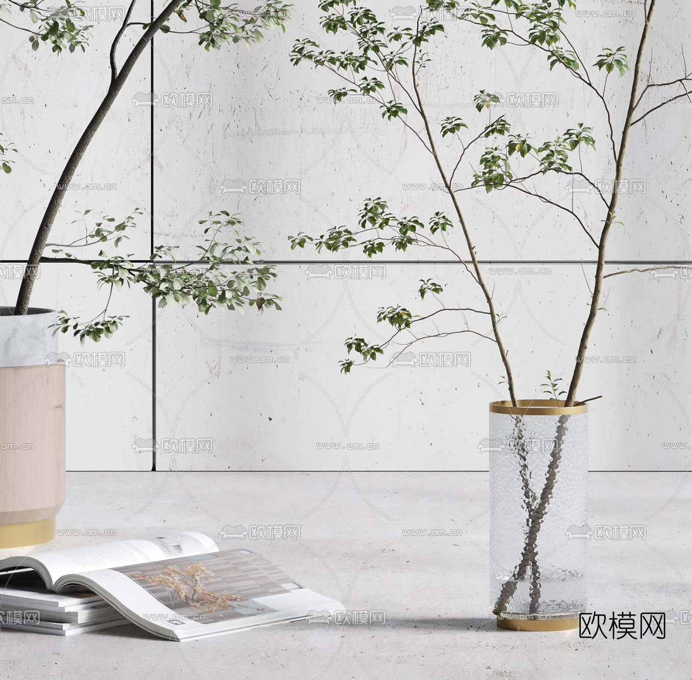 现代绿植盆栽3d模型