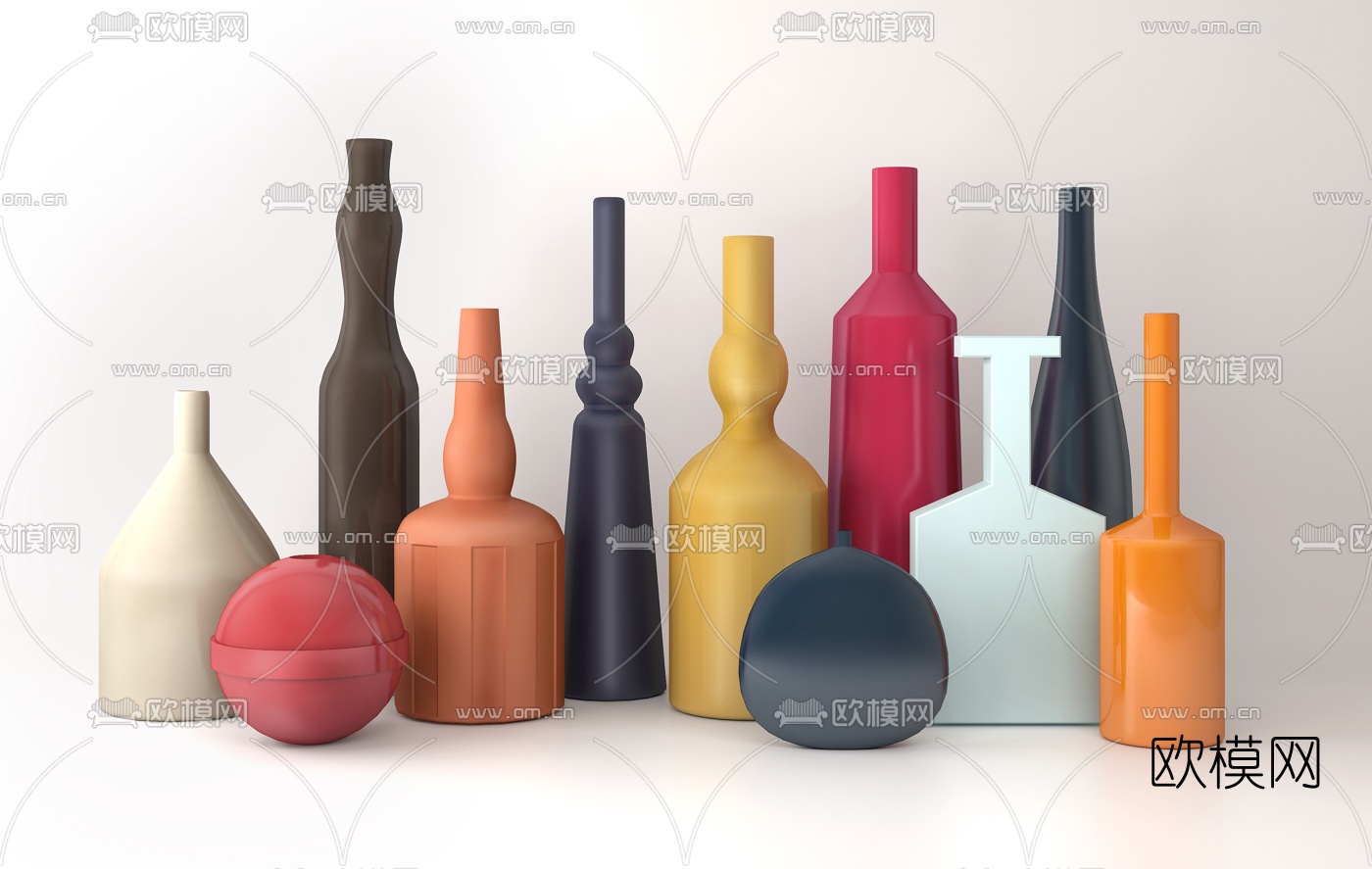 现代时尚陶瓷器皿3d模型