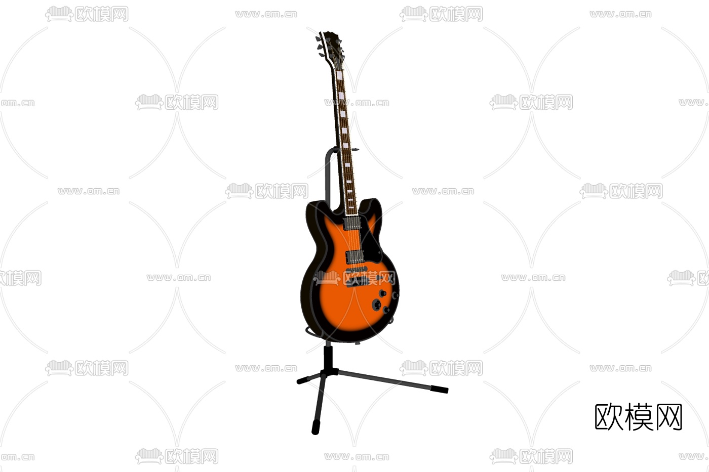 现代吉他su模型下载