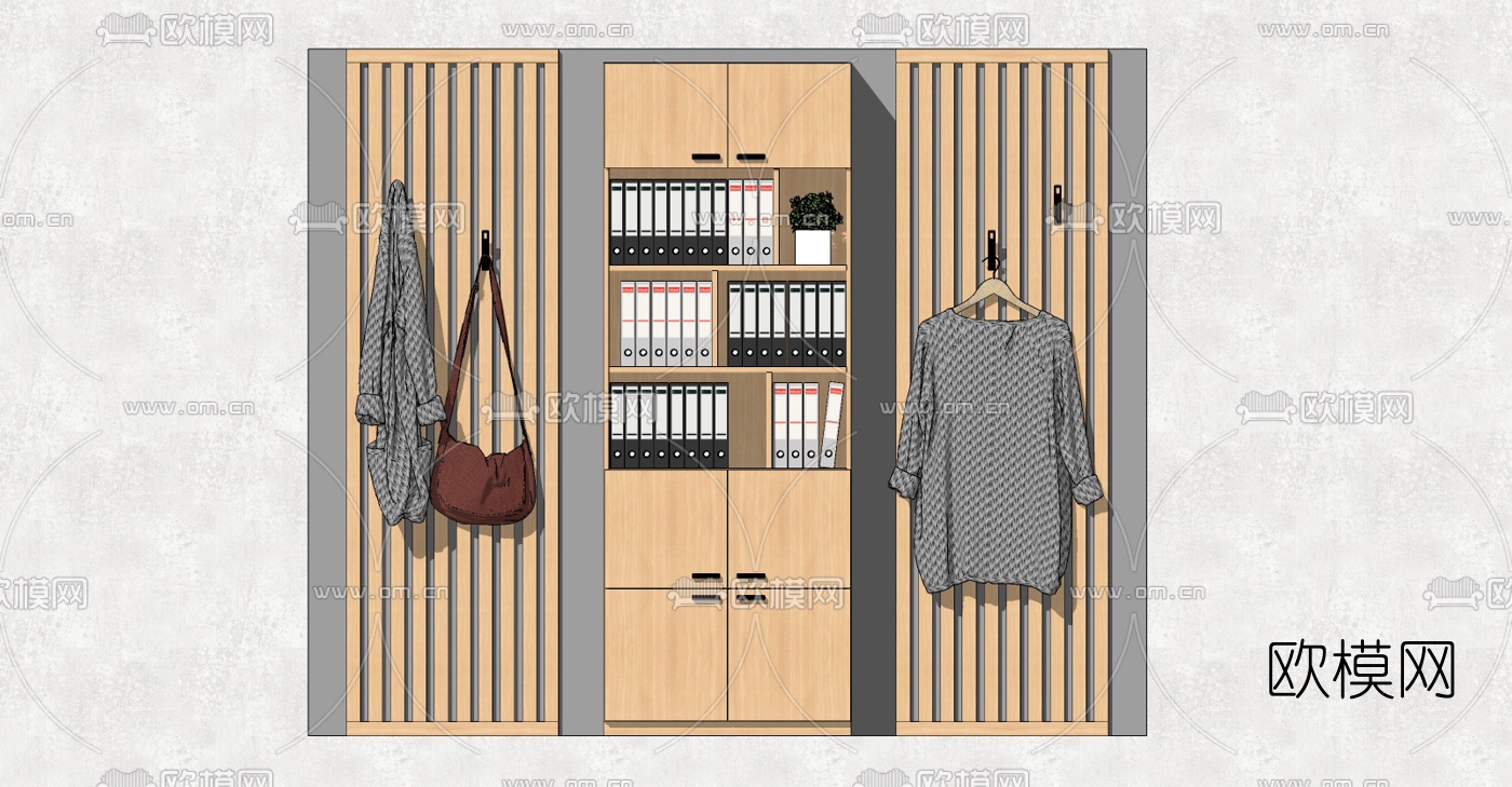 日式置物架su模型下载（渲染图5）