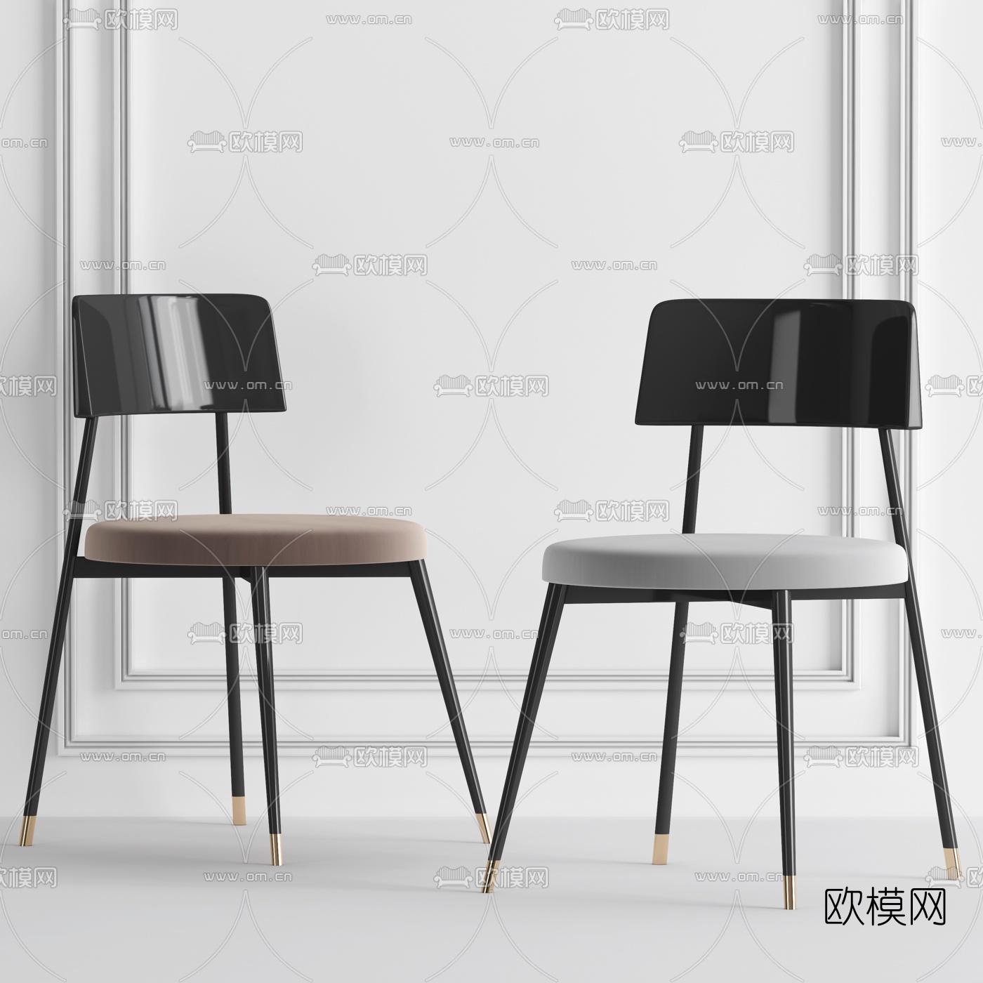 北欧简约单椅3d模型下载